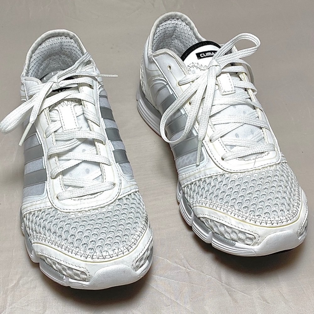 White & Silver Adidas Climacool shoes